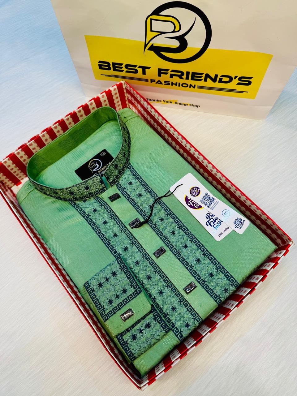 WhatsApp Image 2026-01-10 at 11.19.41 PM (2) Fensi Cotton Panjabi. - Image 1